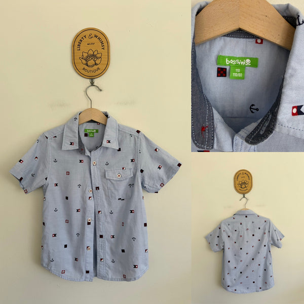 Bossini flags button up shirt Sz 5 as new