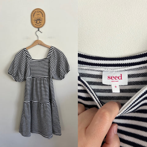 Seed stripe tiered dress Sz 8 as new