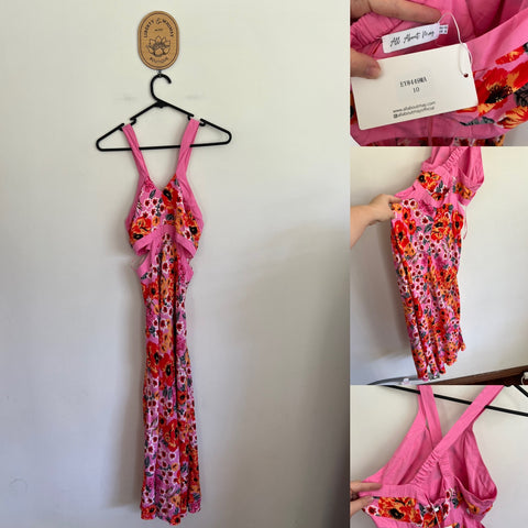 All About May pink floral cut-out dress Sz 10 NWT