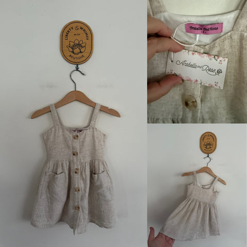Arabella & Rose sand button front dress Sz 1 NWT
