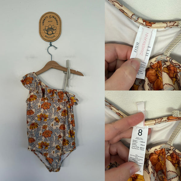 Zimmermann floral ruffle swimmers Sz 8 as new (appear unworn)