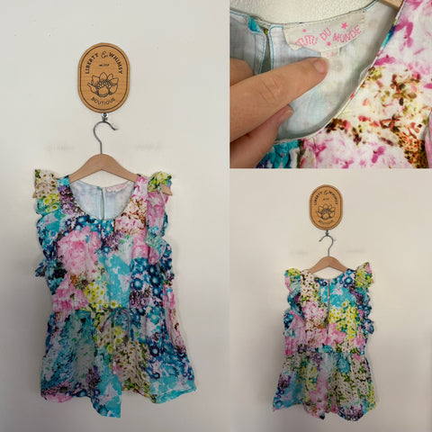 Tutu du Monde ruffle jumpsuit Sz 2-3 VGUC - button has been replaced