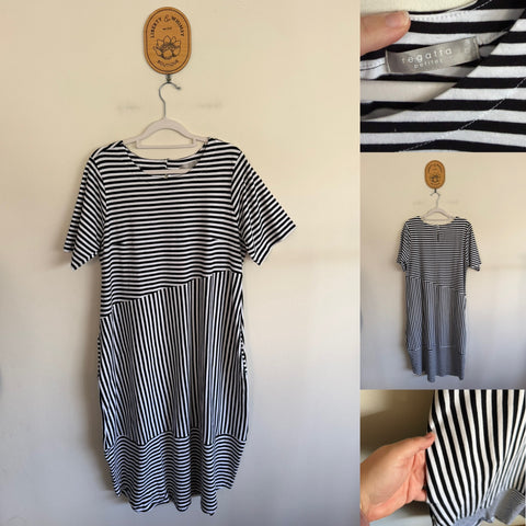 Regatta Petites multi-stripe pocket dress Sz 12 NWOT