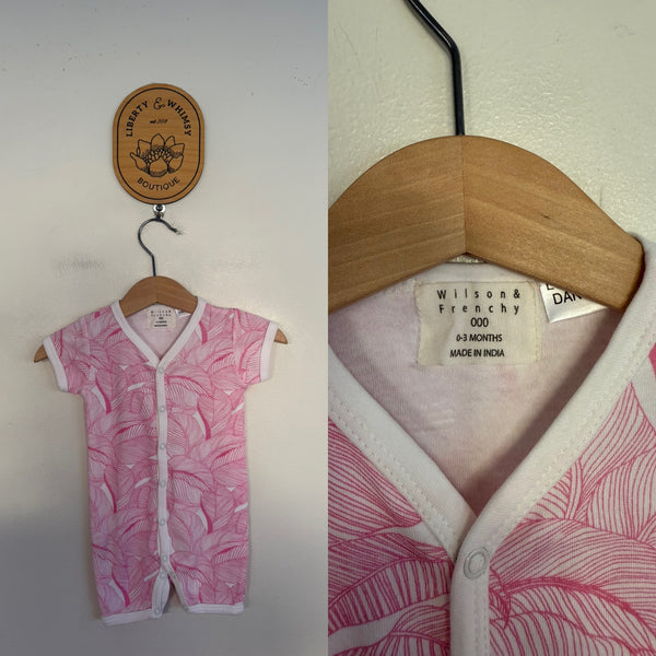 Wilson & Frenchy pink romper Sz 000 as new/EUC