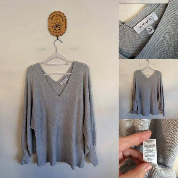 Witchery grey pullover acrylic/nylon/wool Sz M as new - see item description