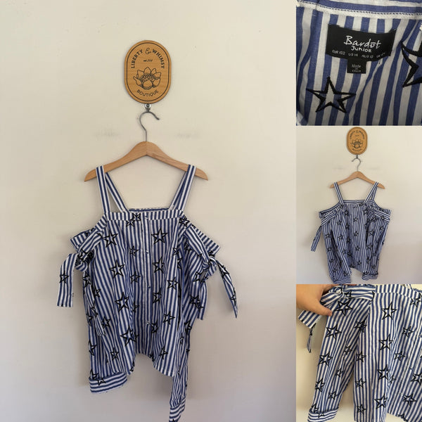 Bardot Jnr star cold shoulder blouse Sz 12 NWOT