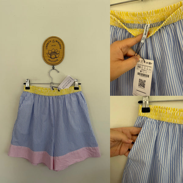 Stradivarius stripe pocket shorts Sz XS NWT