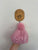 Handmade pink bobble beanie hat Sz 3-6 approx, as new