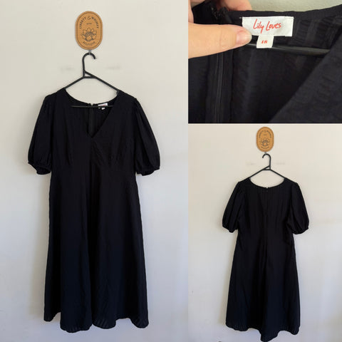 Lily Loves black s/s dress Sz 18 as new