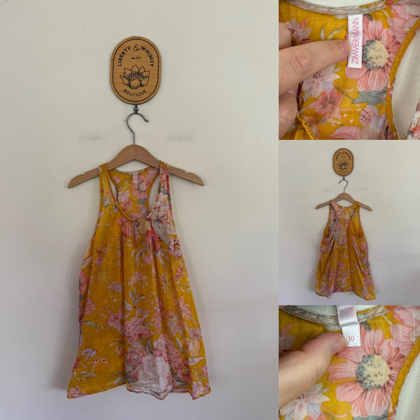 Zimmermann marigold floral tank Sz 10 as new