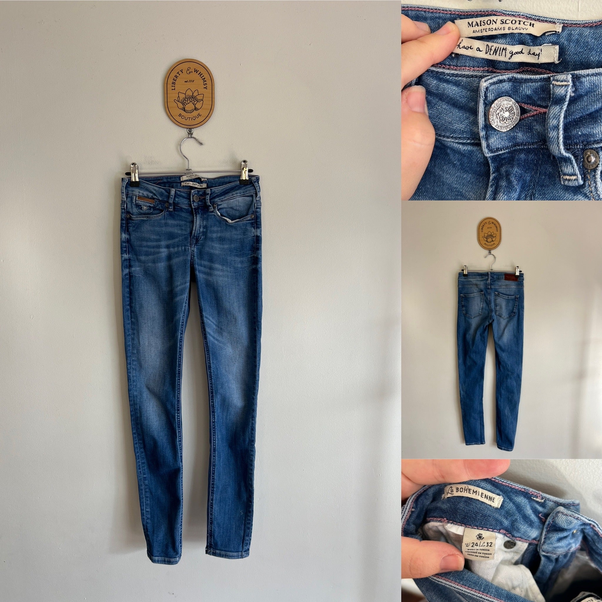 Maison Scotch Bohemienne jeans Sz W24 L32 size 6 EUC Liberty Whimsy Boutique
