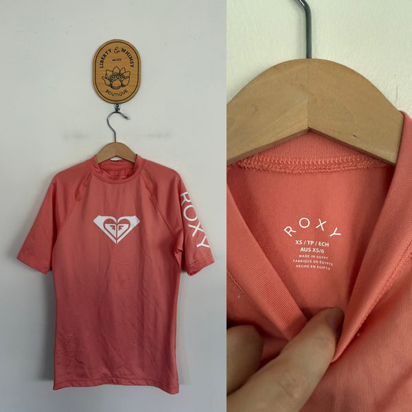 Roxy peach rash vest Sz XS women’s or girls 14 as new