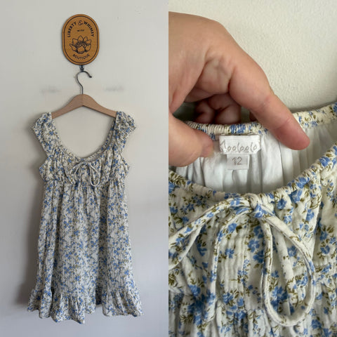 Mooloola Kids ditsy floral short peasant dress Sz 12 NWOT