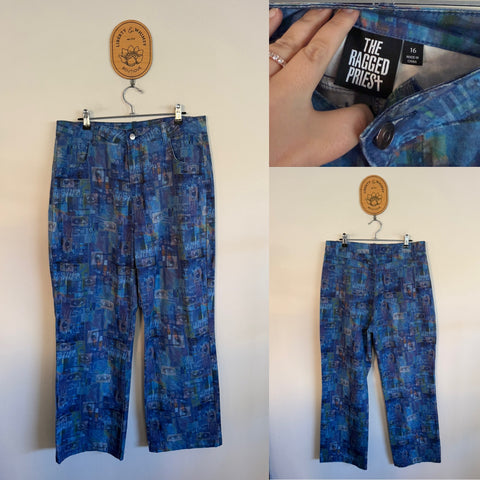 The Ragged Priest print jeans Sz 16 as new