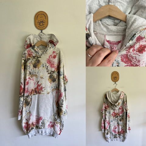 Paper Wings floral hooded sweater dress Sz 12 EUC worn once