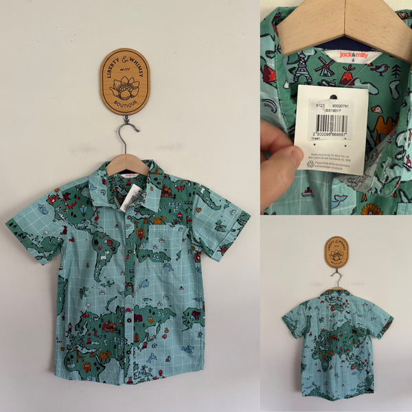 Jack & Milly green print shirt Sz 6 NWT