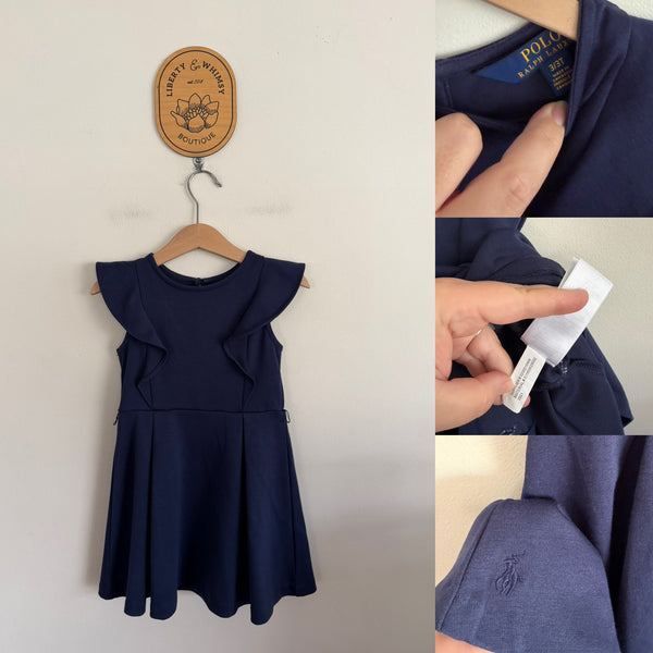 Ralph Lauren navy waisted dress Sz 3 as new but see item description