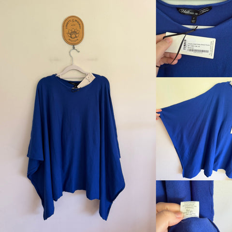 Willow Tree cobalt stretch cotton poncho One Size RRP $69.95 NWT