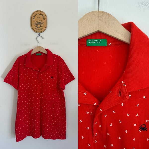 United Colours of Benetton anchors polo shirt Sz 12 EUC