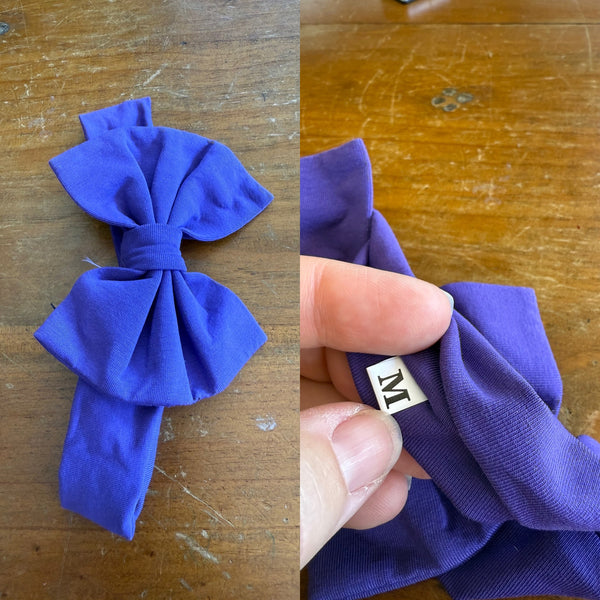 Mid purple Sz M bow 19cm 6-12m NWOT