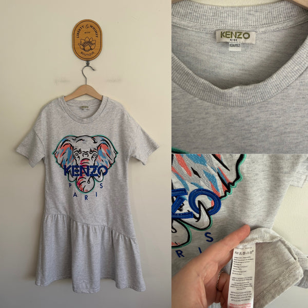 Kenzo grey elephant dress Sz 12 EUC