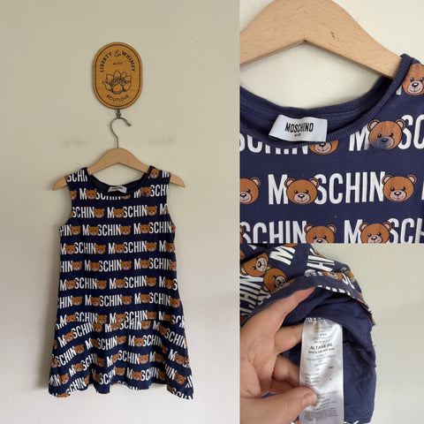 Moschino teddies dress Sz 4-5 play - rubbed appliqué as pictured