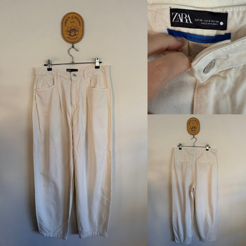 Zara “the 80s collection” cream jeans Sz 40 (12) as new (look unworn)