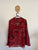 Basque l/s red floral tie-front top Sz 16 as new (washed)
