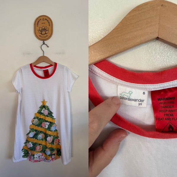Peter Alexander Christmas tree nightie Sz 6 EUC
