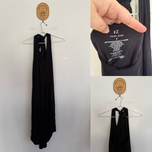 fromZION black tank dress Sz S as new