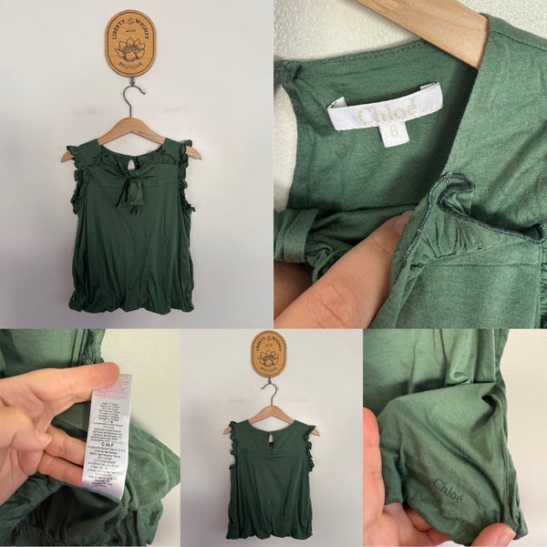 Chloe France green top Sz 6 but best fit 4-5 imo, EEUC