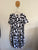 Regatta blue/white print dress Sz 14 NWOT
