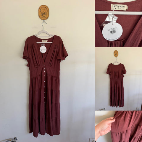 Salty Crush Amy rust midi pocket dress Sz 20 but best fit 18 imo RRP $129.99 NWT