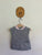 Burberry grey soft quilted dress with pink tartan collar Sz 3m NWOT