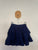 Country Road blue velvet ruffle skirt Sz 10 EEUC