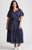 Autograph navy spot belted dress Sz 18 as new