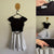 Origami black/silver belted dress Sz 16 as new