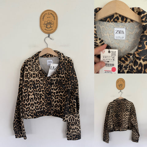 Zara Girl leopard print jacket Sz 9-10 RRP $75.95 NWT