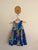 Ralph Lauren blue floral dress & bloomers outfit Sz 12m EUC worn once, no belt