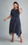 Sara navy spot belted dress Sz 16 as new (washed only)