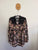 Jaase black floral crochet trim blouse Sz XL EEUC
