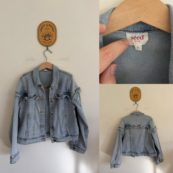 Seed stretch denim jacket Sz 9 EUC