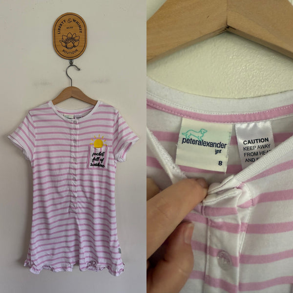 Peter Alexander stripe pj romper Sz 8 GUC