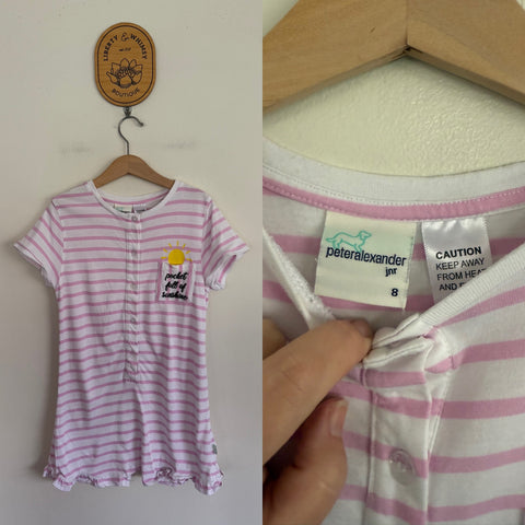 Peter Alexander stripe pj romper Sz 8 GUC