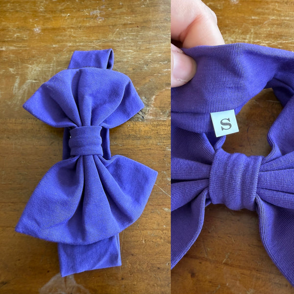 Purple Sz S bow 17cm 0-6m NWOT