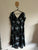 Autograph black/fiery blue “pastel power” ruffle dress Sz 16 RRP $129.99 NWT