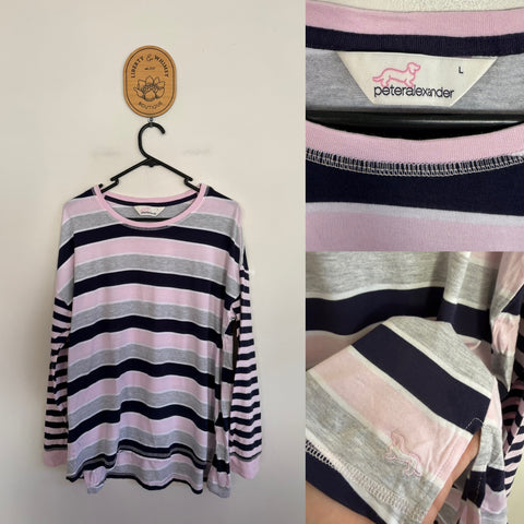 Peter Alexander l/s stripe pj shirt Sz L as new