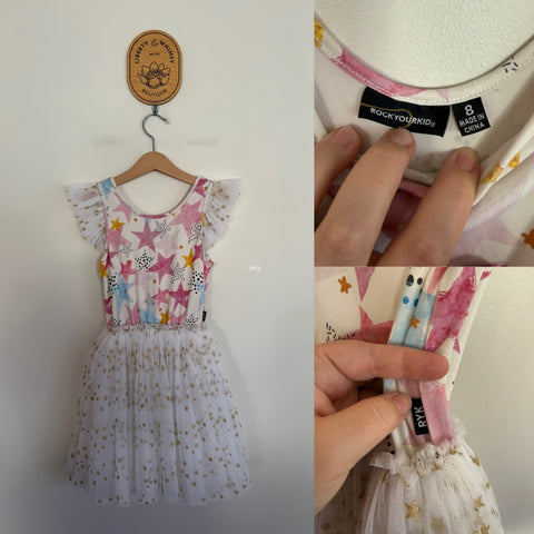 Rock Your Kid star tulle dress Sz 8 EEUC