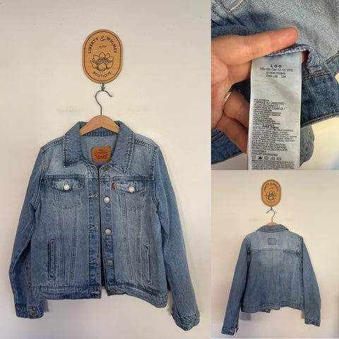 Levi’s blue denim trucker jacket Sz 12 as new