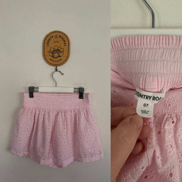 Country Road pink broderie shorts Sz 7 as new